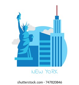 New York City vector icons on white background