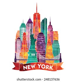 New York City Vector Illustration Stock Vector (Royalty Free) 248137636 ...