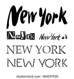 new york city vector lettering. hand written NY mane