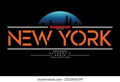New York City, Vektorgrafik-Design-Grafik für den T-Shirt-Druck