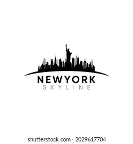 New york city view vector silhouette logo
