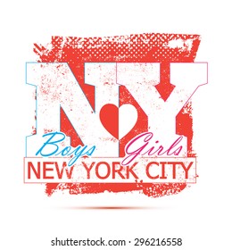  New York City vintage grunge logo sign shirt for apparel
