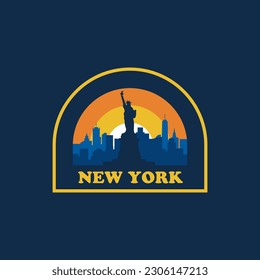 New York City vintage logo vector concept, icon, element, and template for company. Travel, explore, adventure logo.