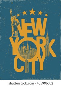 ciudad de Nueva York. etiqueta de calidad vintage. Diseño tipográfico de pantalones t.