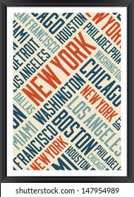 New York City Words Cloud Poster  