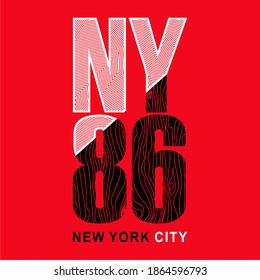 NEW YORK CITY, WORDS DESIGN, WITH NUMBER THEMES WITH A TEXTURED BACKGROUND, T SHIRT GRAPHICS.