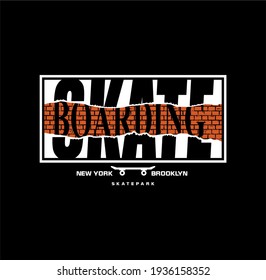 New York city,Brooklyn Skatepark typography design for print t shirt 