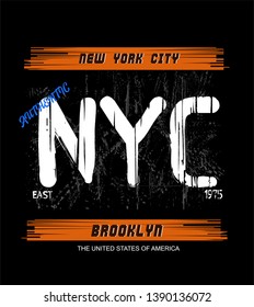 NEW YORK CITY,NYC,USA,ATHLETIC,BASEBALL.vector illustration/T-shirt design graphic typography hand drawn/shirt print