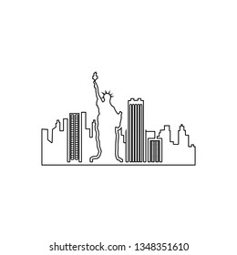 New York Cityscape icon. Element of Cityscape for mobile concept and web apps icon. Outline, thin line icon for website design and development, app development