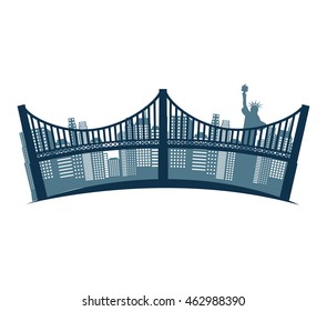 new york cityscape icon vector illustration design