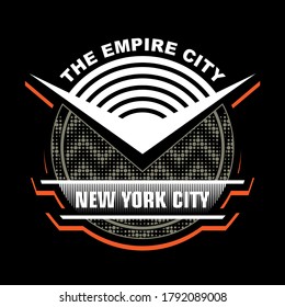 New York City.Vintage and typography design in vector illustration.clothing,apparel and other uses.Abstract design with the grunge and denim style. Vector print, typography, poster. Global swatches.