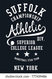 New York College Athletic Academy graphic design vector art