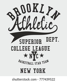 New York College Athletic Academy graphic design vector art