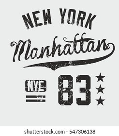 New york college basketball sports style graphic design vector art