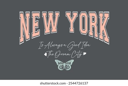New York college slogan vector illustration for t-shirt and other uses