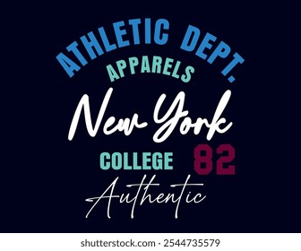 Ilustração vetorial do slogan da faculdade de Nova York para t-shirt e outros usos