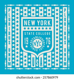 New York college sport typography, t-shirt graphics, vectors