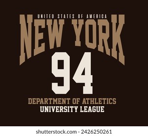 New York college urban slogan vector illustration for t-shirt and other uses