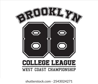 New York college vector label and print design for t-shirt Basketball graphic College Brooklyn typography Vector illustration