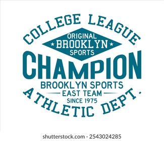 New York college vector label and print design for t-shirt Basketball graphic College Brooklyn typography Vector illustration