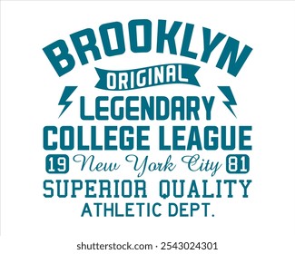 Nova Iorque: College vetor label and print design for t-shirt Basketball graphic College Brooklyn typography Ilustração vetorial