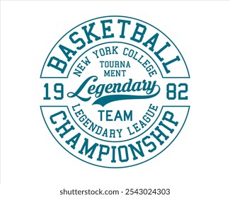 New York college vector label and print design for t-shirt Basketball graphic College Brooklyn typography Vector illustration