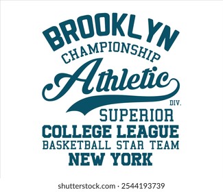 Nova Iorque: College vetor label and print design for t-shirt Basketball graphic College Brooklyn typography Vetor