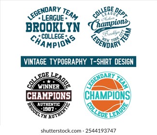 New York college vector label and print design for t-shirt Basketball graphic College Brooklyn typography Vector