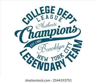 New York college vector label and print design for t-shirt Basketball graphic College Brooklyn typography Vector