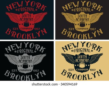 New York college vector print and varsity. For t-shirt or other uses in vector.