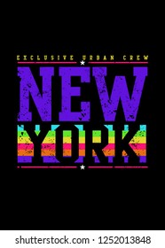 new york colorful urban apparel poster distressed