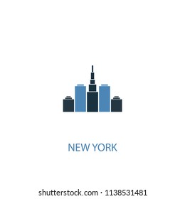 New York concept 2 colored icon. Simple blue element illustration. New York concept symbol design from USA set. Can be used for web and mobile UI/UX