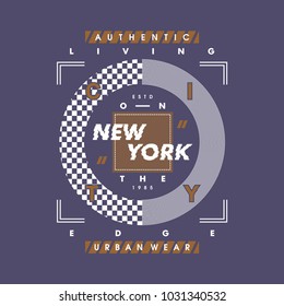 new york cool awesome typography tee design vector illustration,element vintage artistic apparel product
