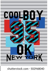 new york cool boy, t-shirt print poster vector [Converted]