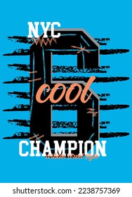 new york cool champion,t-shirt design fashion varsity vector