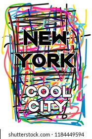 new york cool city,t-shirt design vector illustration