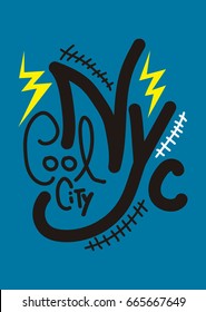 new york cool city,t-shirt print poster vector illustration