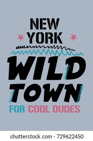 new york cool dudes,t-shirt print poster vector illustration