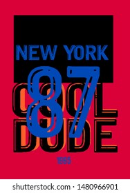 new york cool dude,t-shirt design fashion vector illustration