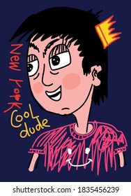 new york cool dude,t-shirt design fashion vector illustration