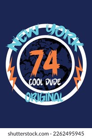 new york cool dude,t-shirt design fashion vector