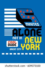 new york cool dude,t-shirt print poster vector illustration