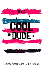 new york cool dude,t-shirt print poster vector illustration