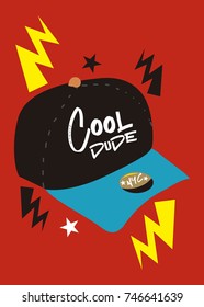 new york cool dude,t-shirt print poster vector illustration