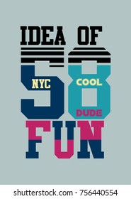 new york cool dude,t-shirt print poster vector illustration