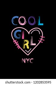 new york cool girl,t-shirt design vector illustration