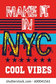 new york cool vibes,t-shirt print poster vector illustration