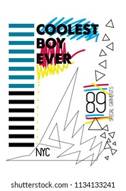 new york coolest boy ever,t-shirt design