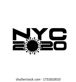 New York Corona Virus Pandemic. Corona Virus diseases Poster and T Shirt Design. NYC 2020. Stay safe New York