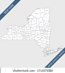 New York County Map USA